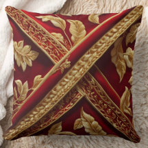 look Borduurwerk Rood Goud patroon