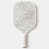 look bruiloft Bloemen Witte kant Pickleball Paddle (Achterkant)