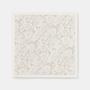  look bruiloft Bloemen Witte kant Servet