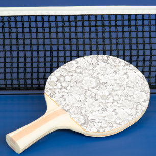 look bruiloft Bloemen Witte kant Tafeltennisbatje
