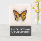  look Butterfly, Happy Birthday Kaart (Gele Bloem)