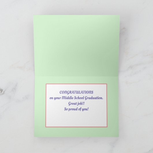 Look! Custom Middle school graduation card. Kaart (Binnen)