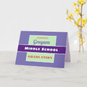 Look! Custom Middle school graduation card. Kaart (Gele Bloem)