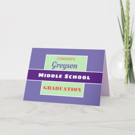 Look! Custom Middle school graduation card. Kaart (Voorkant)