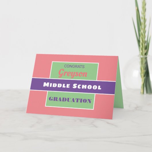 Look! Custom Middle school graduation card. Kaart (Voorkant)