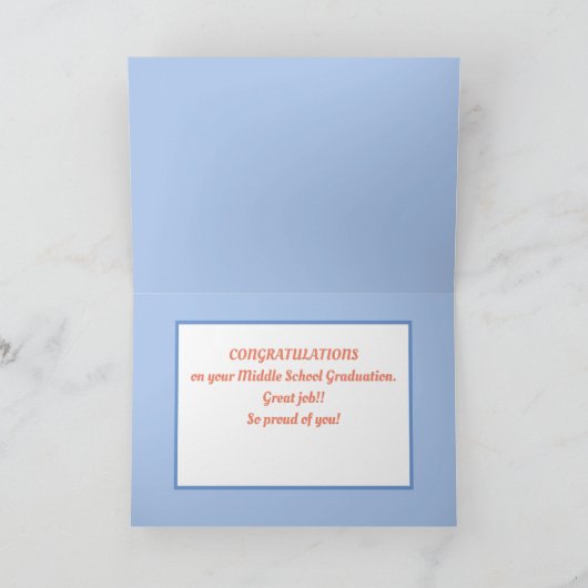 Look! Custom Middle school graduation card. Kaart (Binnen)