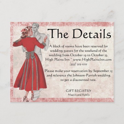 look dansend paar informatiekaartje (Voorkant)