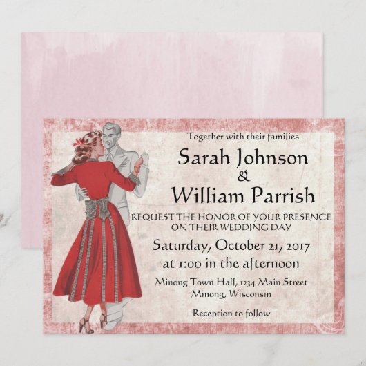 look dansend paar kaart (Voorkant / Achterkant)