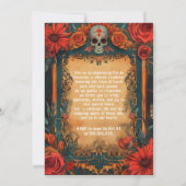 💀🎉 look Día de Muertos Party Invitation Kaart (Achterkant)
