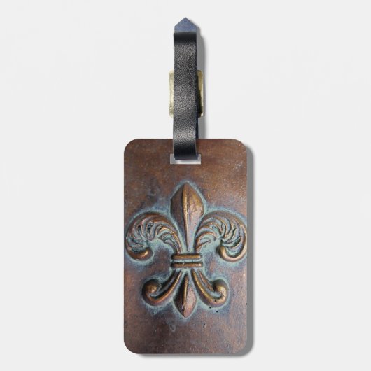 -look Fleur De Lis Bag of Bagagelabel (Achterkant verticaal)