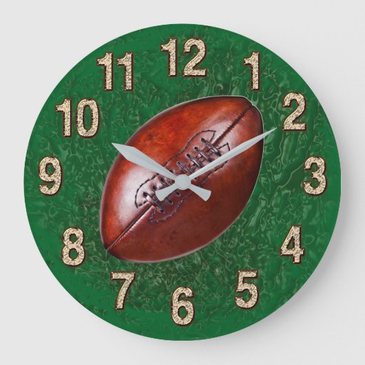 look Football Wall Clock in UW KLEUR Grote Klok (Voorkant)