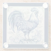  look Franse Toile Rooster Glazen Onderzetter (Achterkant)