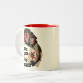  look Funny Christmas Visitor Tweekleurige Koffiemok (Voorkant links)