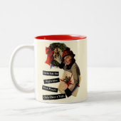  look Funny Christmas Visitor Tweekleurige Koffiemok (Links)