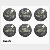  look geel Baby shower Ronde Sticker (Vel)