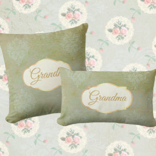 look gepersonaliseerde vervaagde groene damast kussen