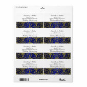  Look Gold & Royal Blu Damask Wijnlabel Etiket (Full Sheet)