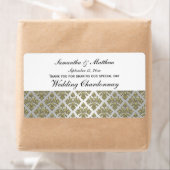  look Gold & White Damask #3 wijnlabel Etiket (Insitu)