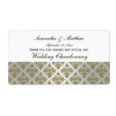  look Gold & White Damask #3 wijnlabel Etiket (Voorkant)