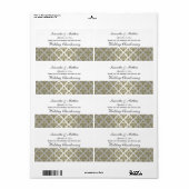  look Gold & White Damask #3 wijnlabel Etiket (Full Sheet)