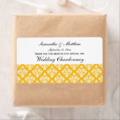 look Goldenrod & Wht Damask #3 Wijnlabel Etiket (Insitu)