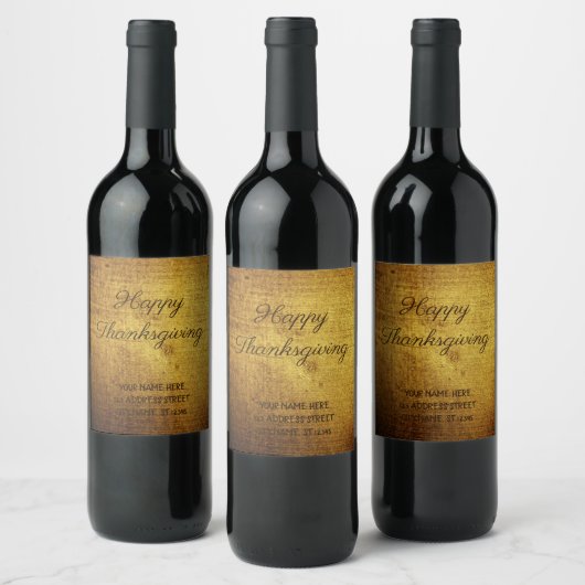 -look goud gebruikt, gepersonaliseerd wijn etiket (Flessen)