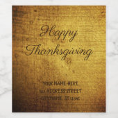 -look goud gebruikt, gepersonaliseerd wijn etiket (Enkel label)