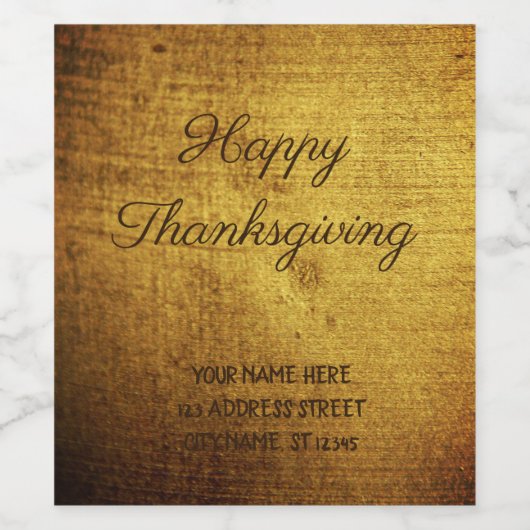 -look goud gebruikt, gepersonaliseerd wijn etiket (Enkel label)