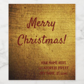 -look goud gebruikt, gepersonaliseerd wijn etiket (Enkel label)