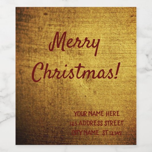 -look goud gebruikt, gepersonaliseerd wijn etiket (Enkel label)