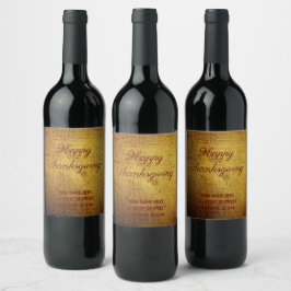 -look goud gebruikt, gepersonaliseerd wijn etiket