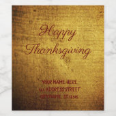 -look goud gebruikt, gepersonaliseerd wijn etiket (Enkel label)