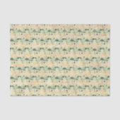  Look Green Dragonfly en Flowers op Tan Tissuepapier (Voorkant)