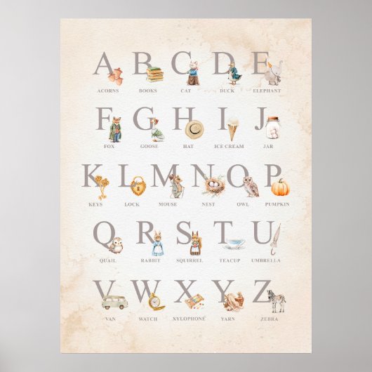  look Kwekerij Alfabet Grafiek - 18 x 24 Poster (Voorkant)