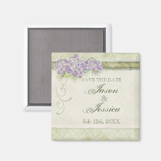  look Lila hortensia - Bruiloft in - Magnet (Voorkant / Achterkant)