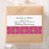  Look Limoen Hot Pink Damask #2 Wijnlabel Etiket (Insitu)
