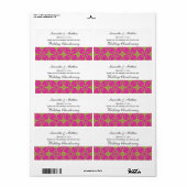  Look Limoen Hot Pink Damask #2 Wijnlabel Etiket (Full Sheet)