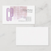  look Monogram Professional in eenvoudige vorm Visitekaartje (Voorkant / Achterkant)