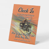  Look Motorcycle Poker Run gepersonaliseerd Reclamebord Met Voetstuk (Voorkant)