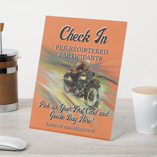  Look Motorcycle Poker Run gepersonaliseerd Reclamebord Met Voetstuk (Insitu)