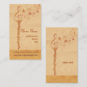  look Musical Notes Music Clarinet Band Visitekaartje (Voorkant / Achterkant)