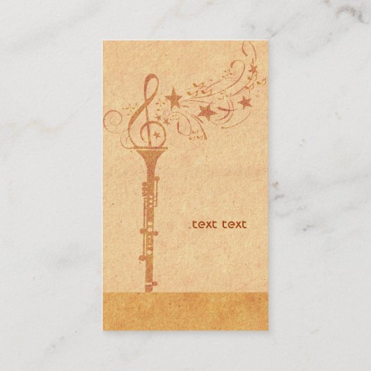  look Musical Notes Music Clarinet Band Visitekaartje (Achterkant)
