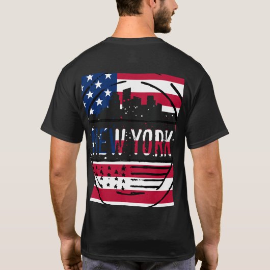  look New York met sterren & Stripes Unisex T-shirt (Achterkant)