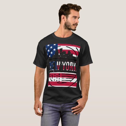  look New York met sterren & Stripes Unisex T-shirt (Voorkant volledig)