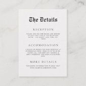  look ouderwets eenvoudige bruiloft details informatiekaartje (Voorkant)