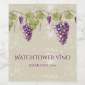 look Paarse druiven wijnstokken bladeren Wijn Etiket (Enkel label)