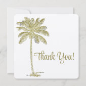  look palmbomen strand bruiloft bedankkaart (Voorkant)