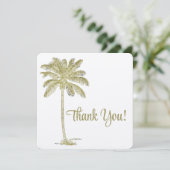  look palmbomen strand bruiloft bedankkaart (Staand voorkant)