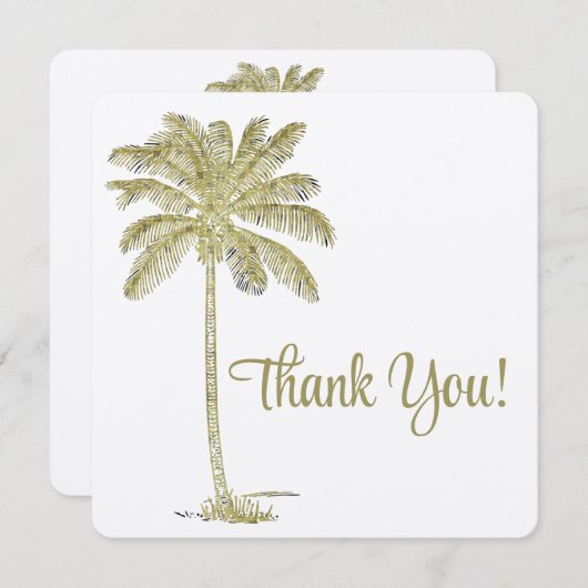  look palmbomen strand bruiloft bedankkaart (Voorkant / Achterkant)