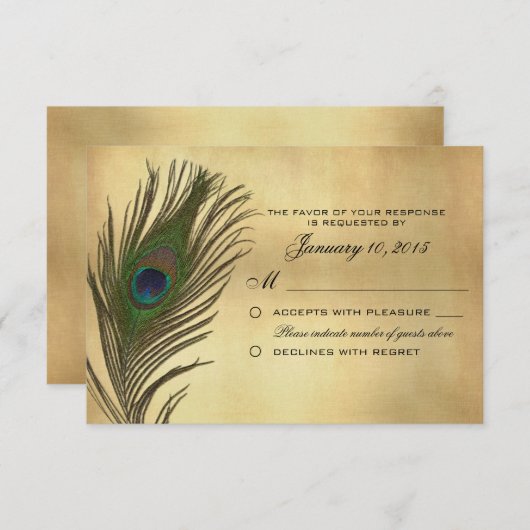  look Peacock Feather RSVP - Aangepast (Voorkant / Achterkant)